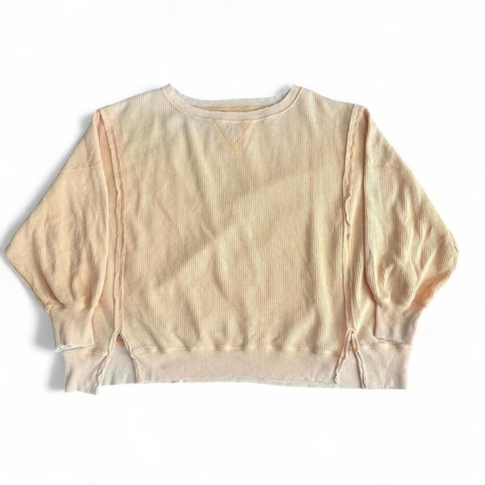 American Eagle Lived-In Waffle Knit Oversized Sweatshirt Small